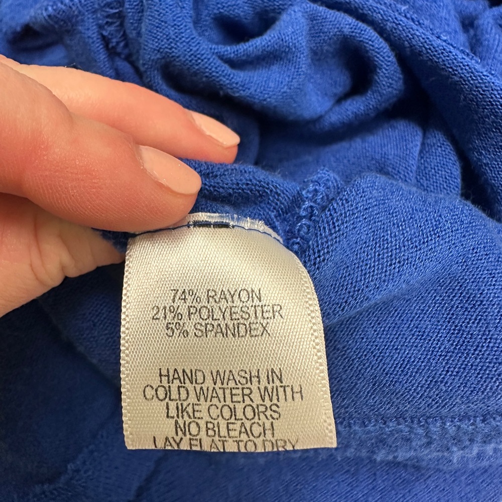 Gibson Royal Blue Long Sleeve Sweater Top with Knot Detail - Picture 5 of 5